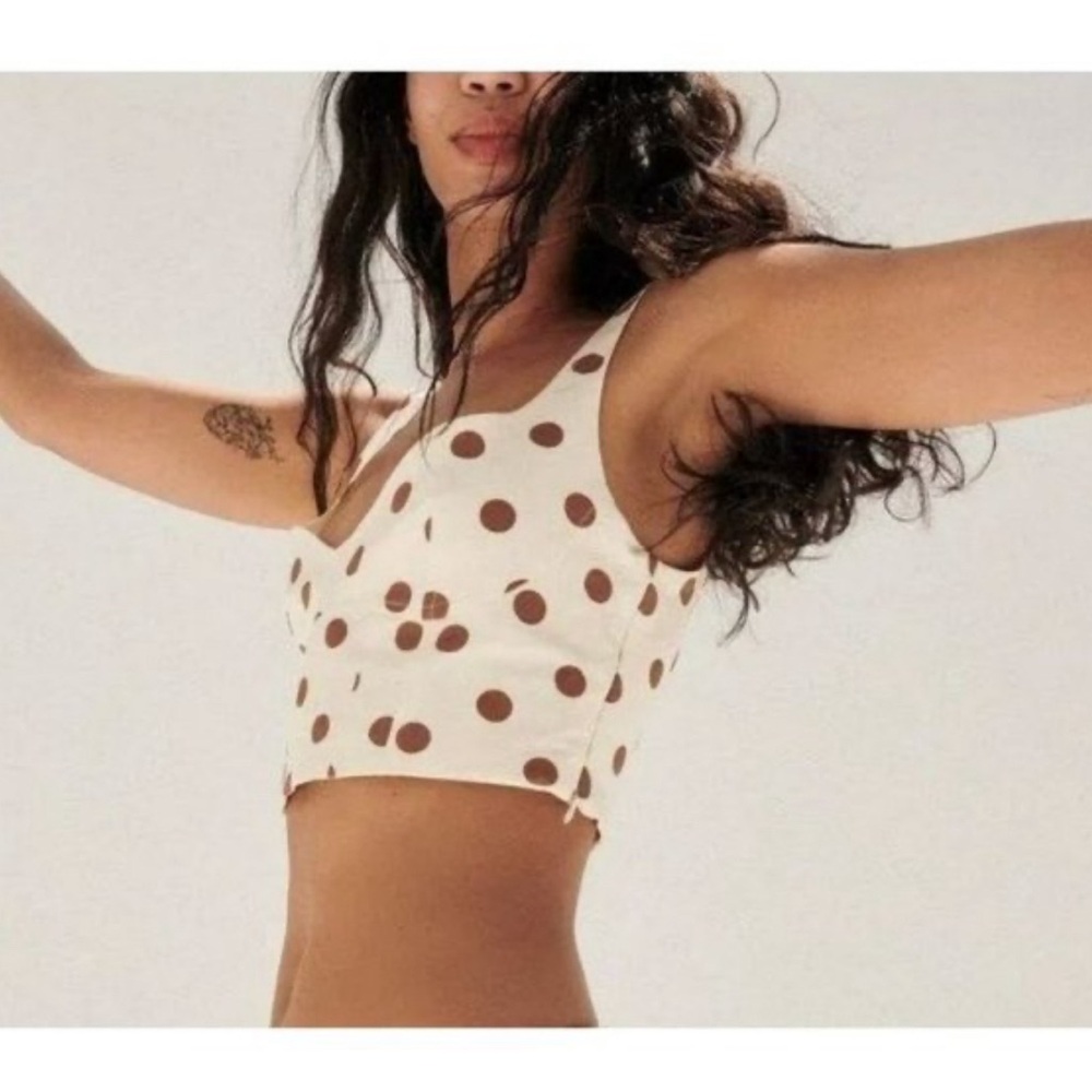 Zara polka dot crop top
